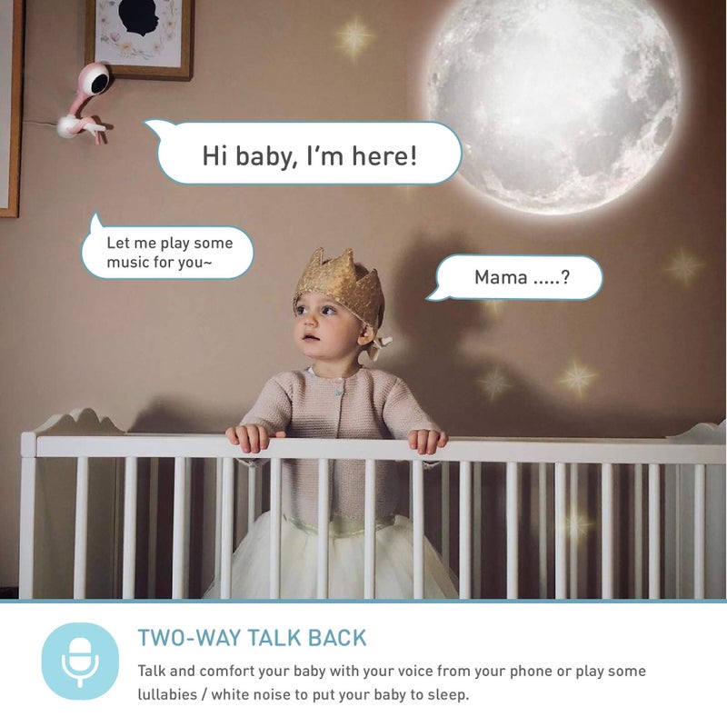 لولي بوب Lollipop Baby Monitor (فيروزي) - كاميرا Wi-Fi ذكية كاملة المزايا للكشف الحقيقي عن البكاء مع خطة إضافية داخل التطبيق لمراقبة التنفس/تتبع النوم - ملحقات مجانية/فترة تجريبية مدتها 7 أيام - Image 4